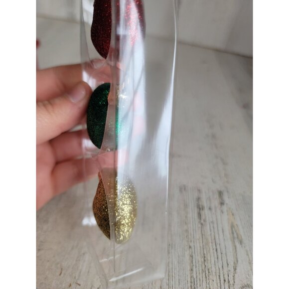 Hallmark miniature glass heart glitter set Xmas ornament - Picture 5 of 7